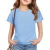 imageImily Bela Girls Summer T Shirts Kids Casual Crewneck Short Sleeve Loose Basic Tee Tops 514 YearsBlue