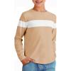 imageImily Bela Kids Boys T Shirts Casual Long Sleeve Color Block Tops Crewneck Loose Basic Tees 514 YearsKhaki