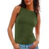imageImily Bela Womens Sleeveless Sweater Vest Casual Crewneck Loose Fit Knit Tank Tops Lightweight Trendy Summer Ribbed PulloverArmy Green