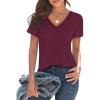 imageImily Bela Womens V Neck T Shirts Lightweight Short Sleeve Tops Casual Basic Tees Trendy Summer Tshirt Loose Fit 2025Burgundy