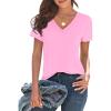 imageImily Bela Womens V Neck T Shirts Lightweight Short Sleeve Tops Casual Basic Tees Trendy Summer Tshirt Loose Fit 2025Pink
