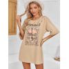 imageImily Bela Womens Nashville Oversized T Shirts Country Concert Outfits Hollow Out Guitar Graphic Tees Vintage TopsKhaki