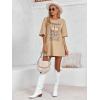 imageImily Bela Womens Nashville Oversized T Shirts Country Concert Outfits Hollow Out Guitar Graphic Tees Vintage TopsKhaki