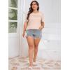 imageImily Bela Womens Plus Size Tops 2025 Dressy Casual Short Sleeve Tunic Summer Crew Neck Flowy Pleated TeesApricot