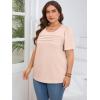 imageImily Bela Womens Plus Size Tops 2025 Dressy Casual Short Sleeve Tunic Summer Crew Neck Flowy Pleated TeesApricot