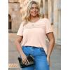 imageImily Bela Womens Plus Size Tops 2025 Dressy Casual Short Sleeve Tunic Summer Crew Neck Flowy Pleated TeesApricot