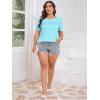 imageImily Bela Womens Plus Size Tops 2025 Dressy Casual Short Sleeve Tunic Summer Crew Neck Flowy Pleated TeesMint