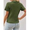 imageImily Bela Womens Polo V Neck Pullovers Lightweight Short Sleeve Cable Knit Sweater Business Casual Summer Tops 2025Army Green