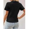 imageImily Bela Womens Polo V Neck Pullovers Lightweight Short Sleeve Cable Knit Sweater Business Casual Summer Tops 2025Black