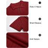 imageImily Bela Womens Polo V Neck Pullovers Lightweight Short Sleeve Cable Knit Sweater Business Casual Summer Tops 2025Burgundy