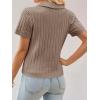 imageImily Bela Womens Polo V Neck Pullovers Lightweight Short Sleeve Cable Knit Sweater Business Casual Summer Tops 2025Khaki