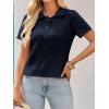 imageImily Bela Womens Polo V Neck Pullovers Lightweight Short Sleeve Cable Knit Sweater Business Casual Summer Tops 2025Navy
