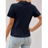 imageImily Bela Womens Polo V Neck Pullovers Lightweight Short Sleeve Cable Knit Sweater Business Casual Summer Tops 2025Navy