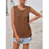 imageImily Bela Womens Sleeveless Sweater Vest 2025 Casual Summer Crew Neck Knit Sweater Lightweight Pullover Tank TopBrown