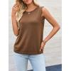 imageImily Bela Womens Sleeveless Sweater Vest 2025 Casual Summer Crew Neck Knit Sweater Lightweight Pullover Tank TopBrown