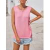 imageImily Bela Womens Sleeveless Sweater Vest 2025 Casual Summer Crew Neck Knit Sweater Lightweight Pullover Tank TopPink