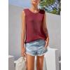 imageImily Bela Womens Sleeveless Sweater Vest 2025 Casual Summer Crew Neck Knit Sweater Lightweight Pullover Tank TopWine Red