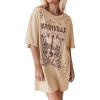 imageImily Bela Womens Nashville Oversized T Shirts Country Concert Outfits Hollow Out Guitar Graphic Tees Vintage TopsKhaki