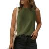 imageImily Bela Womens Sleeveless Sweater Vest 2025 Casual Summer Crew Neck Knit Sweater Lightweight Pullover Tank TopArmy Green