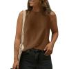 imageImily Bela Womens Sleeveless Sweater Vest 2025 Casual Summer Crew Neck Knit Sweater Lightweight Pullover Tank TopBrown