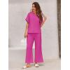 imageImily Bela Womens 2 Piece Outfits Short Sleeve V neck Tops and Wide Leg Pants Sets Loungewear Casual Summer TracksuitsPink