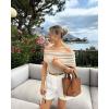 imageImily Bela Womens Off The Shoulder Sweaters Casual Knit Sleeveless Summer Y2K Going Out Tops BlousesApricot
