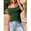 imageImily Bela Womens Off The Shoulder Sweaters Casual Knit Sleeveless Summer Y2K Going Out Tops BlousesArmy Green