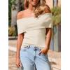 imageImily Bela Womens Off The Shoulder Sweaters Casual Knit Sleeveless Summer Y2K Going Out Tops BlousesBeige