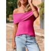 imageImily Bela Womens Off The Shoulder Sweaters Casual Knit Sleeveless Summer Y2K Going Out Tops BlousesBright Pink