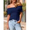 imageImily Bela Womens Off The Shoulder Sweaters Casual Knit Sleeveless Summer Y2K Going Out Tops BlousesNavy Blue
