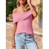 imageImily Bela Womens Off The Shoulder Sweaters Casual Knit Sleeveless Summer Y2K Going Out Tops BlousesPink