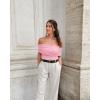 imageImily Bela Womens Off The Shoulder Sweaters Casual Knit Sleeveless Summer Y2K Going Out Tops BlousesPink