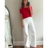 imageImily Bela Womens Off The Shoulder Sweaters Casual Knit Sleeveless Summer Y2K Going Out Tops BlousesRed