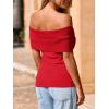 imageImily Bela Womens Off The Shoulder Sweaters Casual Knit Sleeveless Summer Y2K Going Out Tops BlousesRed