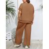 imageImily Bela Womens Plus Size 2 Piece Sets Summer Vacation Outfits Short Sleeve Tops and Wide Leg Pants Matching Lounge SetBrown