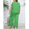 imageImily Bela Womens Plus Size 2 Piece Sets Summer Vacation Outfits Short Sleeve Tops and Wide Leg Pants Matching Lounge SetGreen