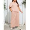 imageImily Bela Womens Plus Size 2 Piece Sets Summer Vacation Outfits Short Sleeve Tops and Wide Leg Pants Matching Lounge SetLight Pink