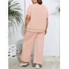 imageImily Bela Womens Plus Size 2 Piece Sets Summer Vacation Outfits Short Sleeve Tops and Wide Leg Pants Matching Lounge SetLight Pink
