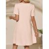 imageImily Bela Womens Summer Casual T Shirt Dress Short Sleeve Crewneck Pleated Front Loose Beach Flowy Mini DressesApricot