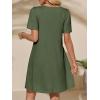 imageImily Bela Womens Summer Casual T Shirt Dress Short Sleeve Crewneck Pleated Front Loose Beach Flowy Mini DressesArmy Green