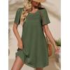 imageImily Bela Womens Summer Casual T Shirt Dress Short Sleeve Crewneck Pleated Front Loose Beach Flowy Mini DressesArmy Green