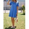 imageImily Bela Womens Summer Casual T Shirt Dress Short Sleeve Crewneck Pleated Front Loose Beach Flowy Mini DressesBlue