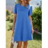 imageImily Bela Womens Summer Casual T Shirt Dress Short Sleeve Crewneck Pleated Front Loose Beach Flowy Mini DressesBlue
