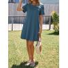 imageImily Bela Womens Summer Casual T Shirt Dress Short Sleeve Crewneck Pleated Front Loose Beach Flowy Mini DressesBluish Gray