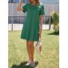 imageImily Bela Womens Summer Casual T Shirt Dress Short Sleeve Crewneck Pleated Front Loose Beach Flowy Mini DressesDark Green