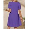 imageImily Bela Womens Summer Casual T Shirt Dress Short Sleeve Crewneck Pleated Front Loose Beach Flowy Mini DressesDark Purple