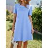 imageImily Bela Womens Summer Casual T Shirt Dress Short Sleeve Crewneck Pleated Front Loose Beach Flowy Mini DressesLight Blue
