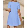 imageImily Bela Womens Summer Casual T Shirt Dress Short Sleeve Crewneck Pleated Front Loose Beach Flowy Mini DressesLight Blue
