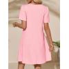 imageImily Bela Womens Summer Casual T Shirt Dress Short Sleeve Crewneck Pleated Front Loose Beach Flowy Mini DressesLight Pink