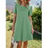 imageImily Bela Womens Summer Casual T Shirt Dress Short Sleeve Crewneck Pleated Front Loose Beach Flowy Mini DressesMint